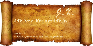 Jávor Krisztián névjegykártya