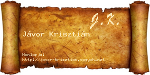 Jávor Krisztián névjegykártya