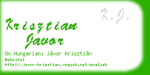 krisztian javor business card